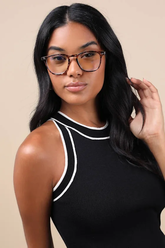 Competent Look Brown Tortoiseshell Round Blue Light Glasses sold by Lulus