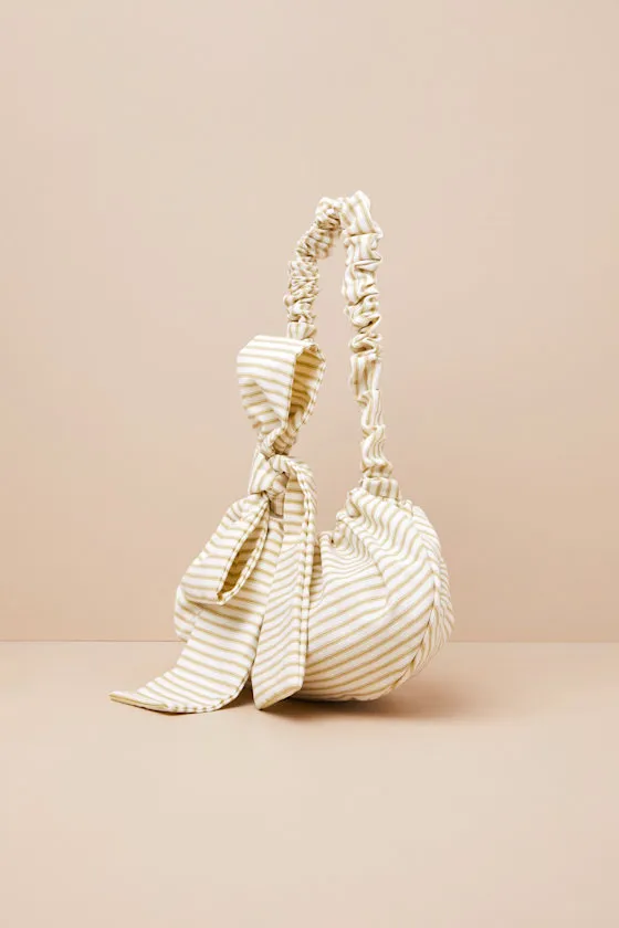 Crossbowie Ivory Striped Bow Bag sold by Lulus product image thumbnail 2