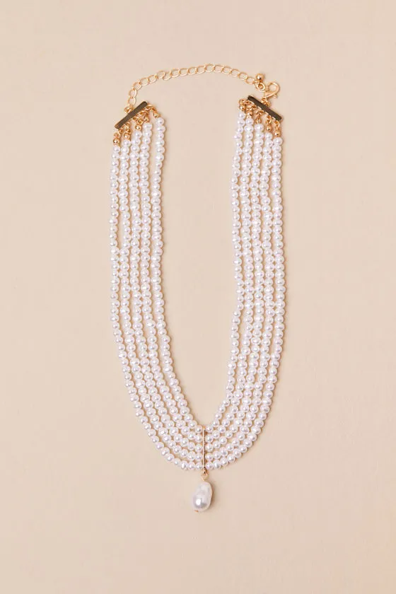 Oceannia White Pearl Choker Necklace sold by Lulus product image thumbnail 3