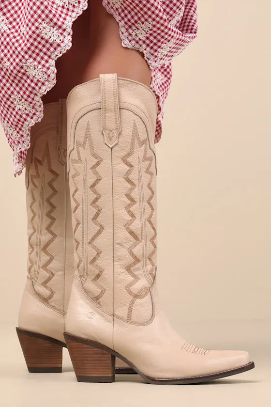High Cotton Sand Leather Knee-High Western Boots sold by Lulus product image thumbnail 2
