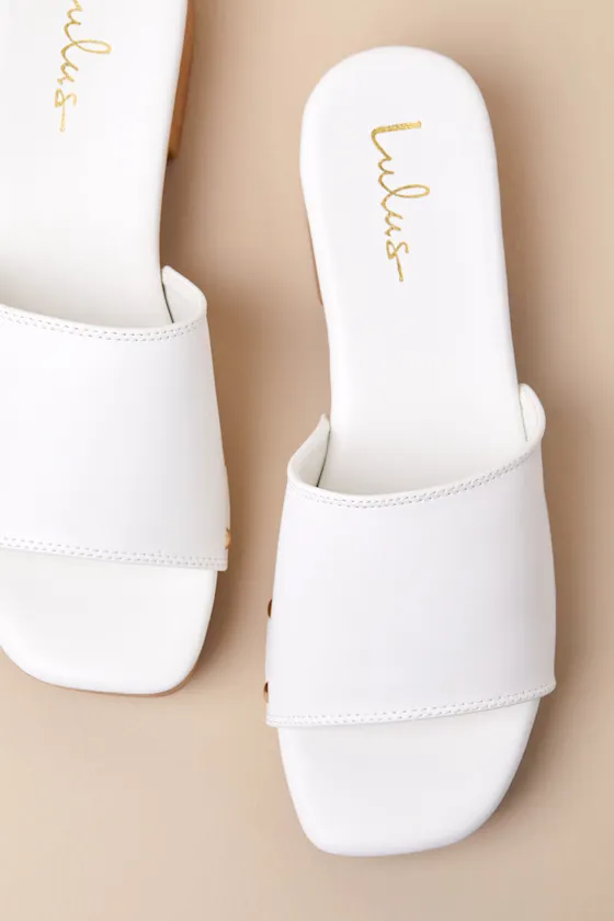 Paley Bone Platform Slide Sandals sold by Lulus product image thumbnail 2