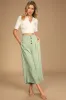 Stroll On Over Sage Green Button-Front Wide-Leg Pants sold by Lulus