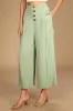 Stroll On Over Sage Green Button-Front Wide-Leg Pants sold by Lulus