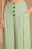 Stroll On Over Sage Green Button-Front Wide-Leg Pants sold by Lulus