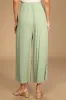 Stroll On Over Sage Green Button-Front Wide-Leg Pants sold by Lulus