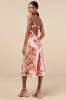 Sensational Spirit Black Multi Floral Satin Tie-Back Midi Dress sold by Lulus