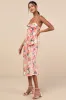 Sensational Spirit Black Multi Floral Satin Tie-Back Midi Dress sold by Lulus