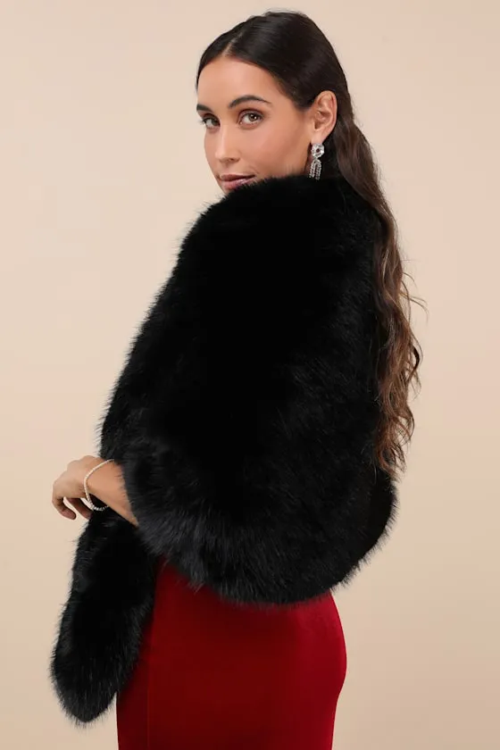 Upscale Approach Black Faux Fur Stole sold by Lulus