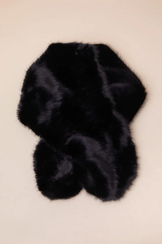Upscale Approach Black Faux Fur Stole sold by Lulus product image thumbnail 3