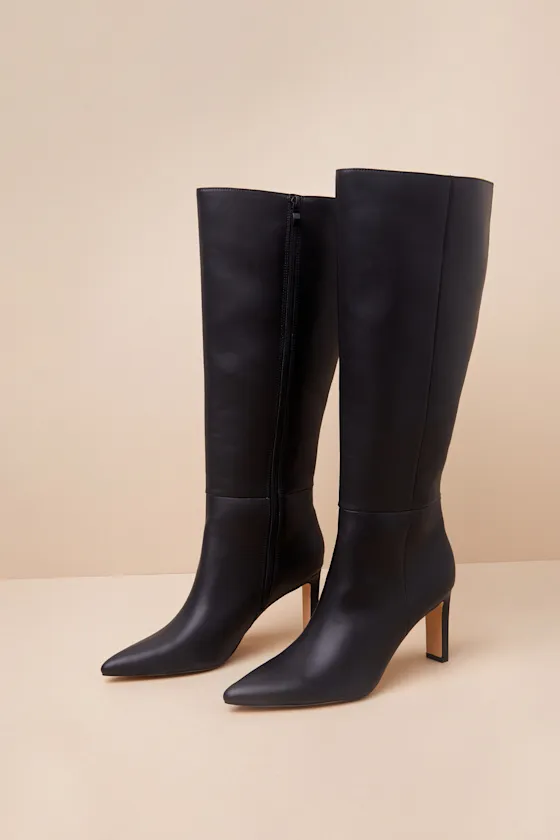 Elander Black Pointed-Toe Over-the-Knee Boots sold by Lulus product image thumbnail 3