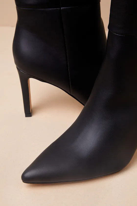 Elander Black Pointed-Toe Over-the-Knee Boots sold by Lulus product image thumbnail 4