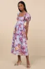 Adorable Tendencies Periwinkle Floral Puff Sleeve Midi Dress sold by Lulus