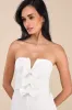 Opulent Outlook White Bow Strapless Wide-Leg Jumpsuit sold by Lulus