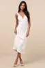 Flirtatious Always Ivory Satin Lace Midi Slip Dress sold by Lulus