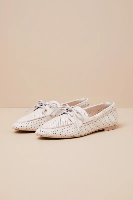 Lakin Ivory Leather Loafers sold by Lulus