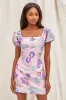 So Stunning Pink Multi Floral Jacquard Puff Sleeve Mini Dress sold by Lulus