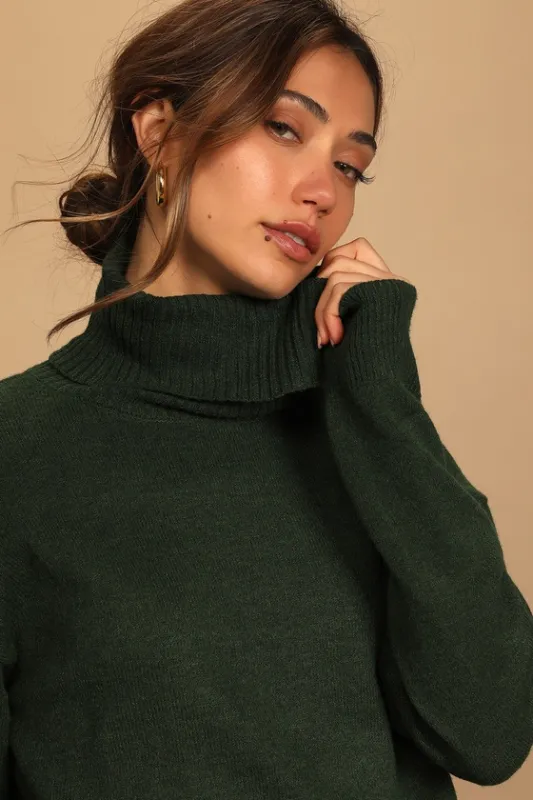 Amazing Memories Emerald Green Cowl Neck Sweater sold by Lulus