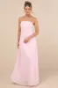 Celebratory Aesthetic Blush Pink Pleated Strapless Maxi Dress sold by Lulus