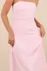 Celebratory Aesthetic Blush Pink Pleated Strapless Maxi Dress sold by Lulus