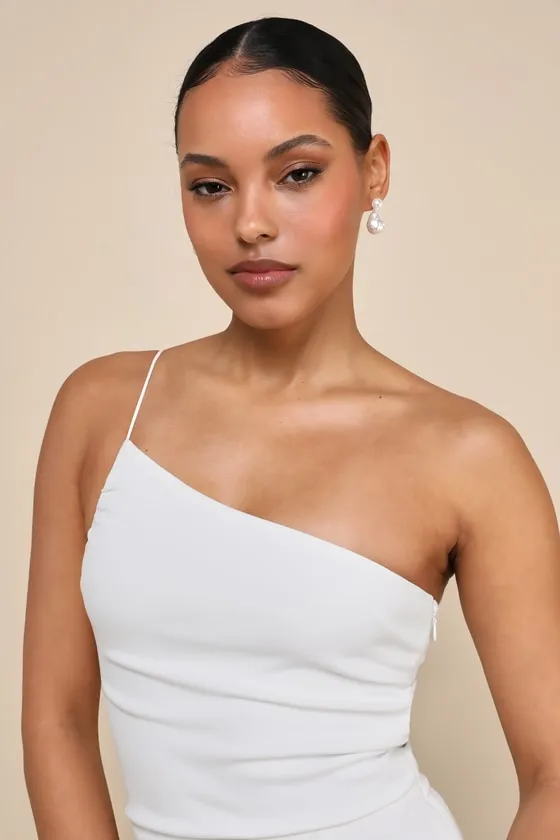 Elegant Allure White One-Shoulder Sleeveless Midi Dress sold by Lulus product image thumbnail 4