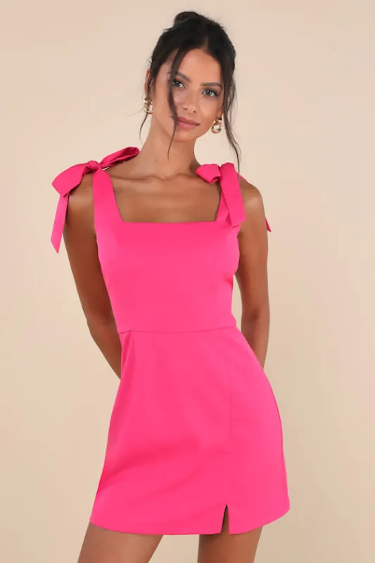 Your Sweetie Fuchsia Tie-Strap Mini Dress sold by Lulus