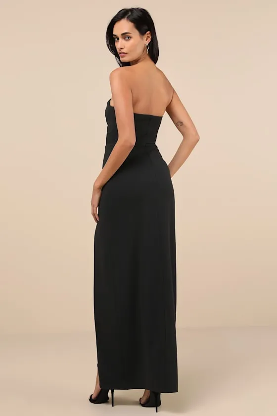 Malia Black Ruched Strapless Maxi Dress sold by Lulus product image thumbnail 2