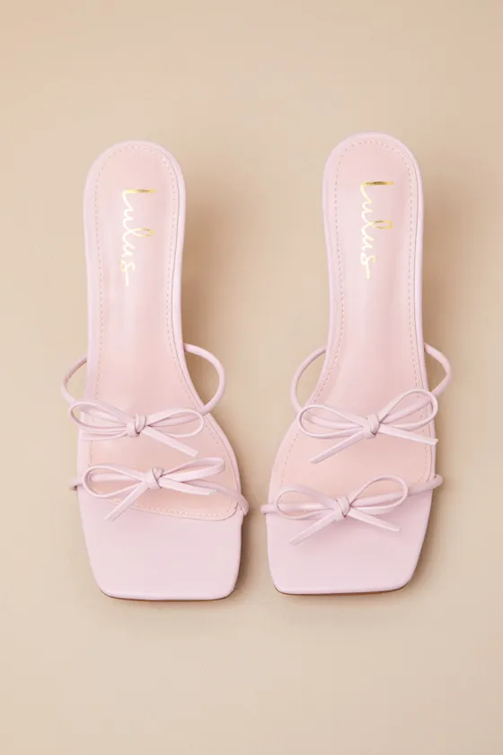 Serinda Pink Strappy Bow High Heel Slide Sandals sold by Lulus product image thumbnail 2