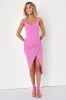 Always Beautiful Rose Pink Sleeveless Tulip Midi Dress sold by Lulus