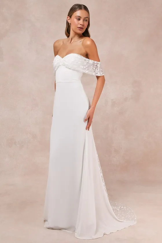 Beloved Beginning White Embroidered Off-the-Shoulder Maxi Dress sold by Lulus product image thumbnail 3