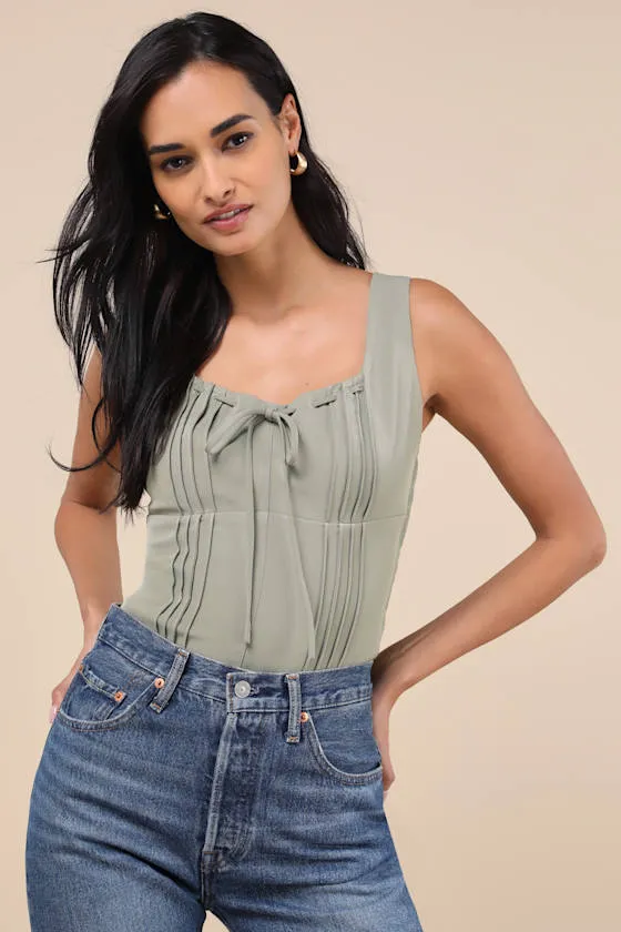 Kessa Olive Green Bustier Tank Top sold by Lulus
