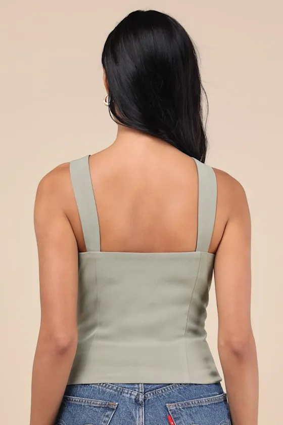 Kessa Olive Green Bustier Tank Top sold by Lulus product image thumbnail 2