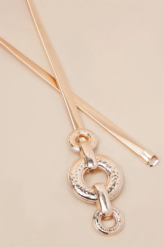 Arnona Gold Hammered Geometric Chain Belt sold by Lulus product image thumbnail 4