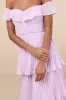 Always Remarkable Lavender Pleated Off-the-Shoulder Maxi Dress sold by Lulus