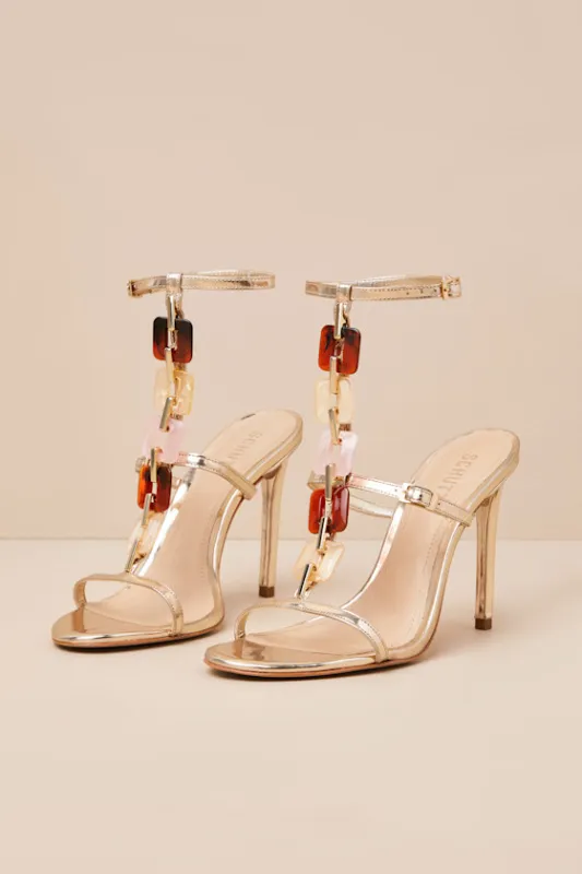 Cassandra Platina Metallic Ankle Strap High Heel Sandals sold by Lulus