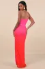Krista Pink Ombre Mesh One-Shoulder Maxi Dress sold by Lulus