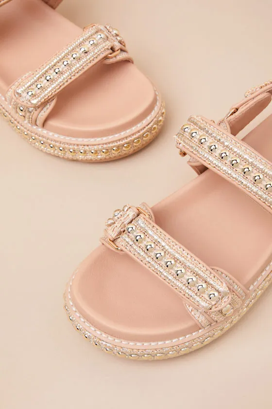 Big Mona Metallic Gold Multi Slingback Flatform Sandals sold by Lulus product image thumbnail 3