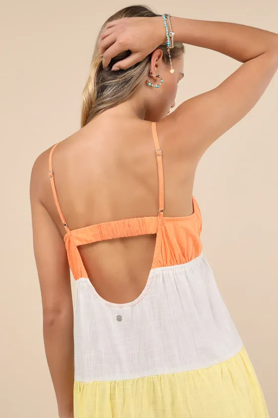 Honolulu Glow Multi Color Block Tiered Maxi Dress sold by Lulus product image thumbnail 4