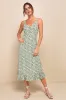 Darling Daisies Green Floral Print Midi Dress sold by Lulus