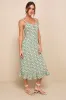 Darling Daisies Green Floral Print Midi Dress sold by Lulus