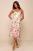 Endless Praise Beige Floral Embroidered Strapless Midi Dress sold by Lulus