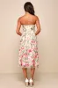 Endless Praise Beige Floral Embroidered Strapless Midi Dress sold by Lulus