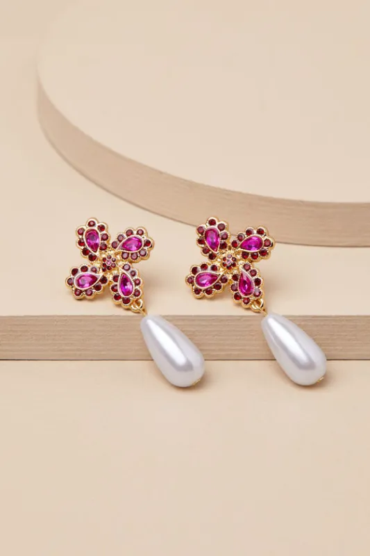 Talia 14KT Gold Pearl Drop Earrings sold by Lulus