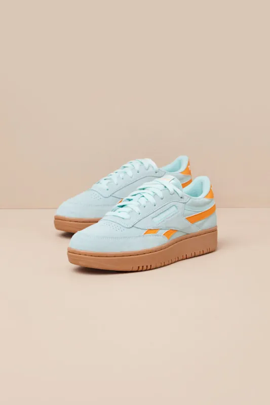 Club C Double Revenge Glitch Aqua Suede Leather Sneakers sold by Lulus