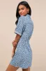 Renske Light Wash Denim Floral Button-Front Mini Dress sold by Lulus