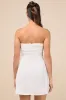 Gillian White Pleated Strapless Mini Dress sold by Lulus