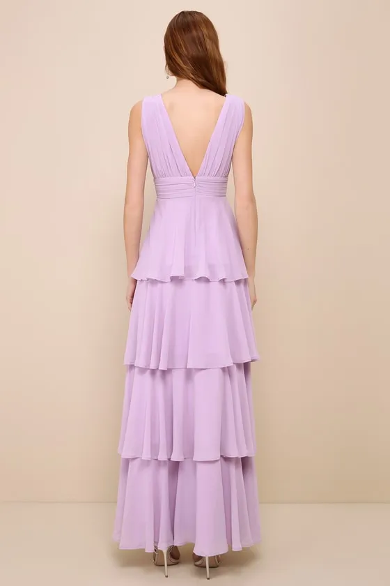Amazing Evening Lavender Tiered Maxi Dress sold by Lulus product image thumbnail 2