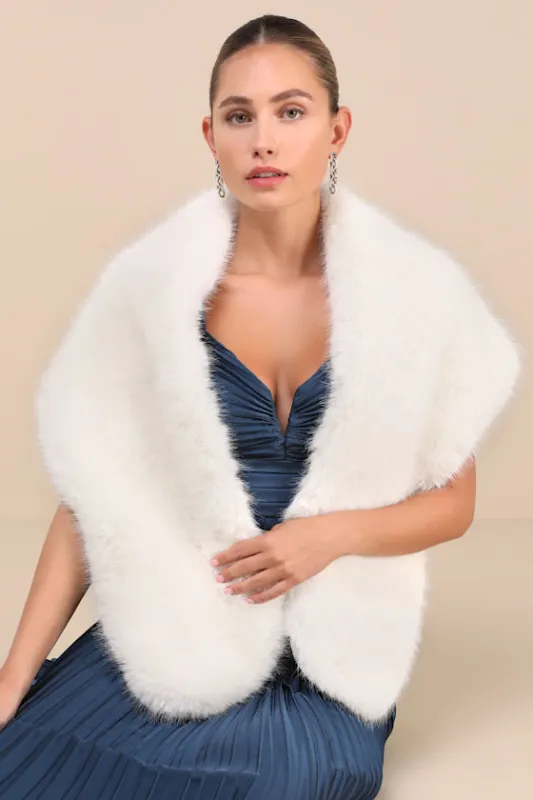 Posh Posture Ivory Faux Fur Stole sold by Lulus