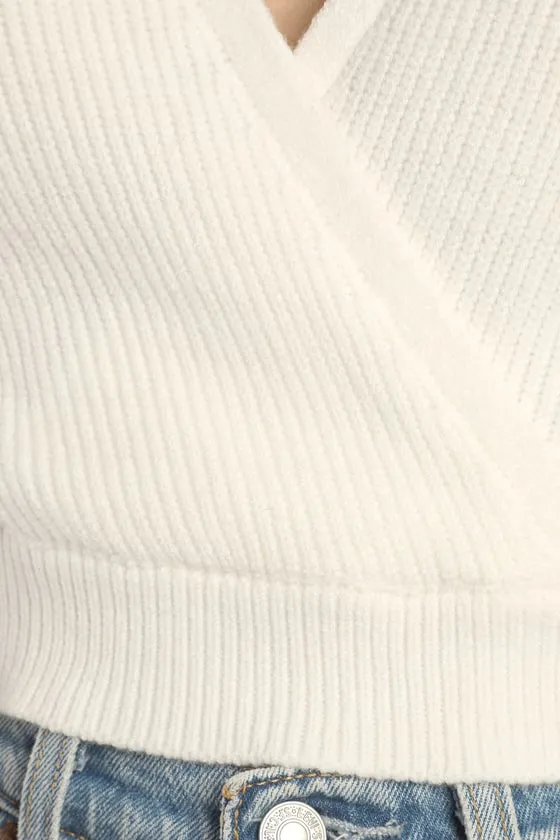 Fit For Fall Ivory Surplice Balloon Sleeve Sweater sold by Lulus product image thumbnail 4