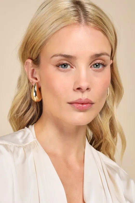 Bold Expression Gold Chunky Teardrop Statement Earrings sold by Lulus product image thumbnail 2