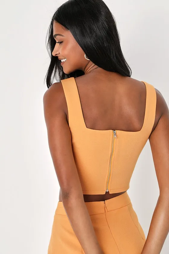 Divinely Sunny Light Orange Sleeveless Two-Piece Romper sold by Lulus product image thumbnail 3